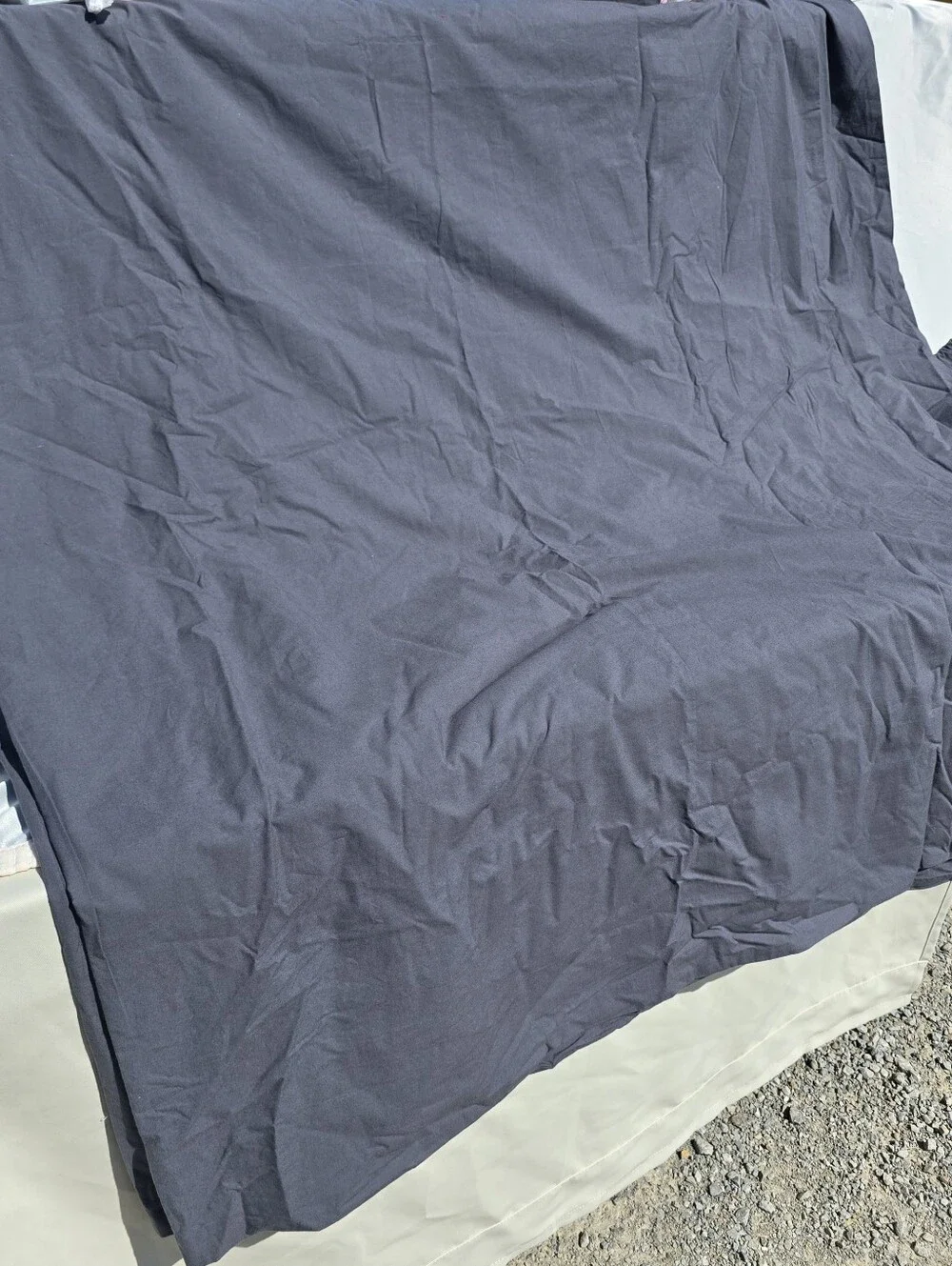 Quince Organic Brushed Cotton Duvet Cover King/Cal-King Nightfall Dark Gray